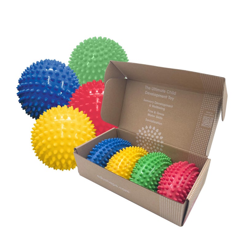 Edushape Original Sensory Ball - 4" Solid Primary Color Baby Ball for Gross Motor Skills Development, Ages 6 Months & Up - Perfect Stocking Stuffer - Image 1
